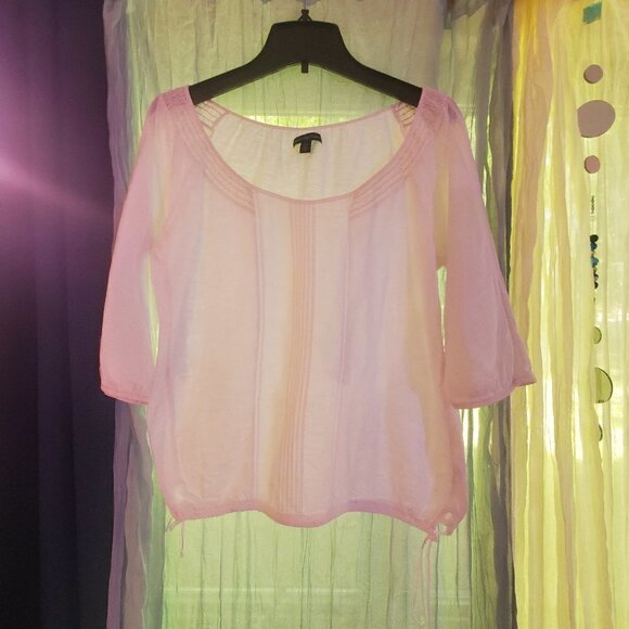 AMERICAN EAGLE Cotton Blouse with Smocking and Decorative Detailing & Side Ties - Picture 5 of 9